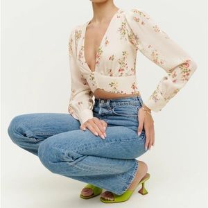 Reformation Floral Averie Top